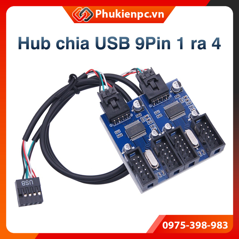 USB splitter hub 9pin on mainboard/ motherboard 1 out 2 and 1 out of 4 port for computer PC, fan Fan led RGB water radiator