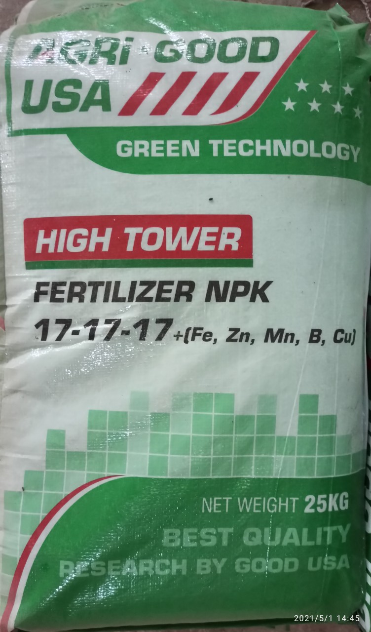 Phân bón NPK nhập khẩu 17.17.17 - Túi Zip 1Kg