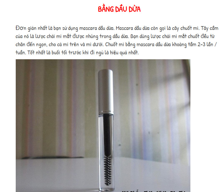 [HCM]Chuốt mi dầu dừa Dưỡng Da Dài Mi (macara dầu dừa)