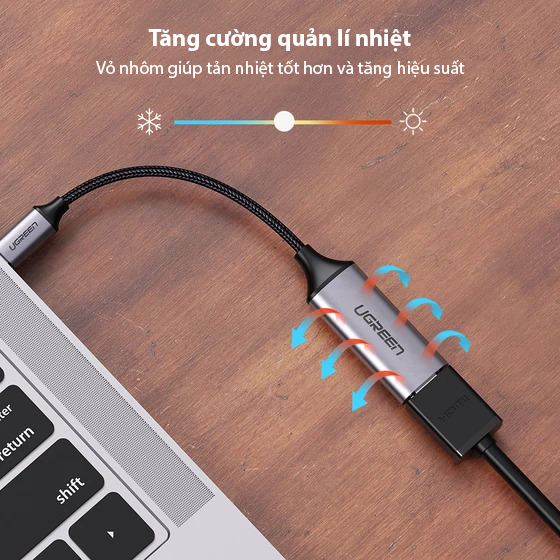 Cáp chuyển USB TYPE C sang HDMI UGREEN CM297 | Chuẩn HDMI 2.0 | Chipset VL100 và PS176 | Bảo hành 18 tháng 1 Đổi 1| 70444.