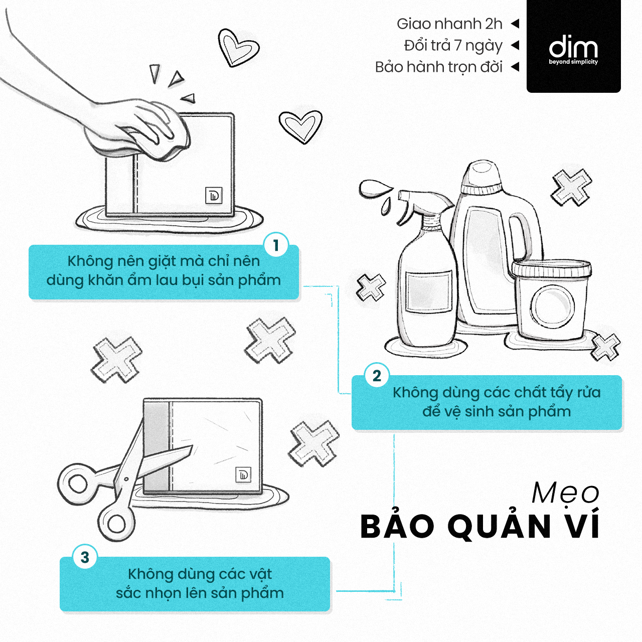 Ví Vải DIM Lined Wallet - Ngang (Thiết Kế Gập Đôi, Ngăn Rút Tiền Nhanh, Đựng 6 - 10 Thẻ, Vừa CMND - GTX) - 3 Màu