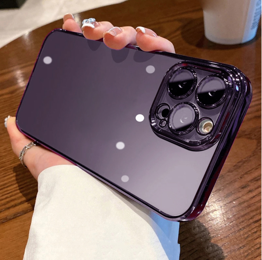 [ỐP LƯNG BẢO VỆ CAMERA] iPhone 15/ 15 Plus/ 15 Pro/ 15 Pro Max/ iPhone 14/ 14 Plus/ 14 Pro/ 14 Pro Max/ iPhone 13/ 13 Pro/ 13 Pro Max Silicon trong viền màu hiệu Sulada