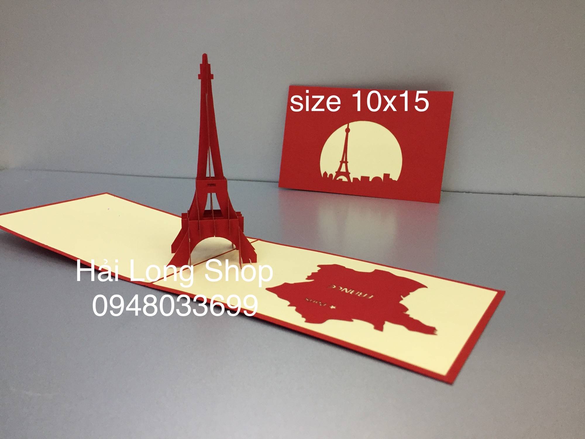Tháp Eiffel - Pháp - France - Thiệp 3D