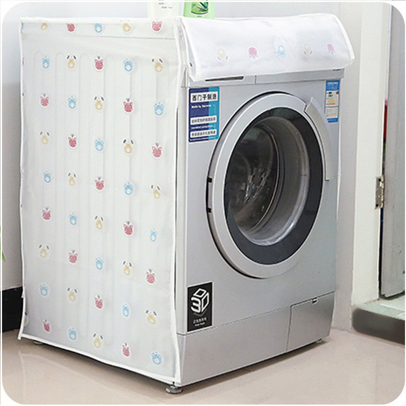 [HCM]Áo Trùm Máy Giặt Mẫu Mới Từ 6 - 8kg Che Mưa, Che Nắng, Chống Bụi, Chất Liệu Nhựa Chống Thấm Cao Cấp, Có Dây Buộc Ôm Chặc Máy Giặt - PucaMart