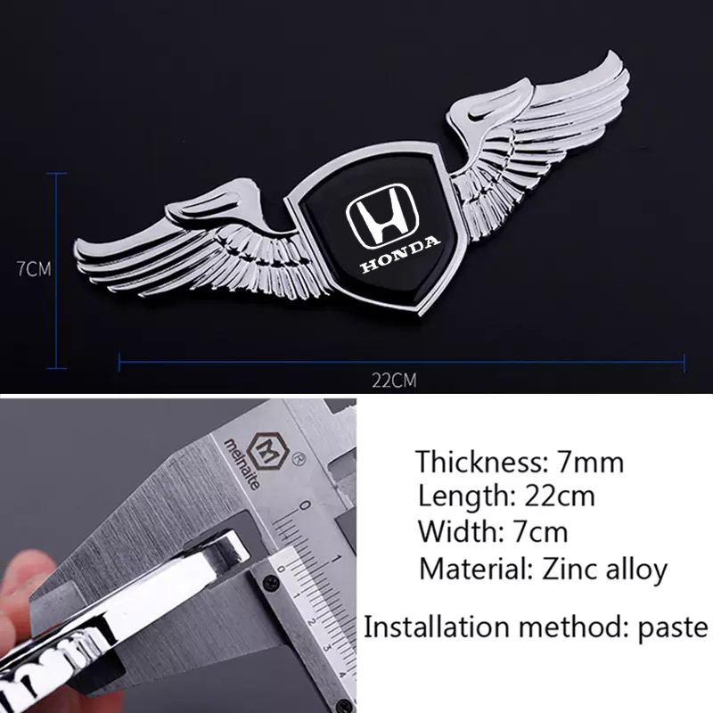[HCM]Logo đôi cánh 3D cao cấp dán capo xe ô tô (HONDA)