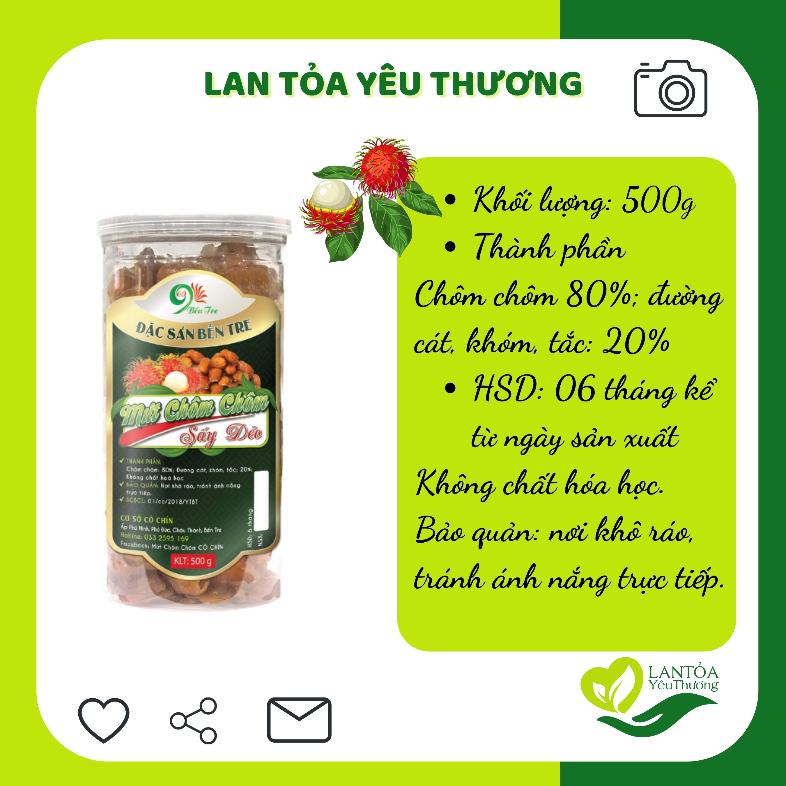 Mứt chôm chôm sấy dẻo thơm ngon còn hạt 500g