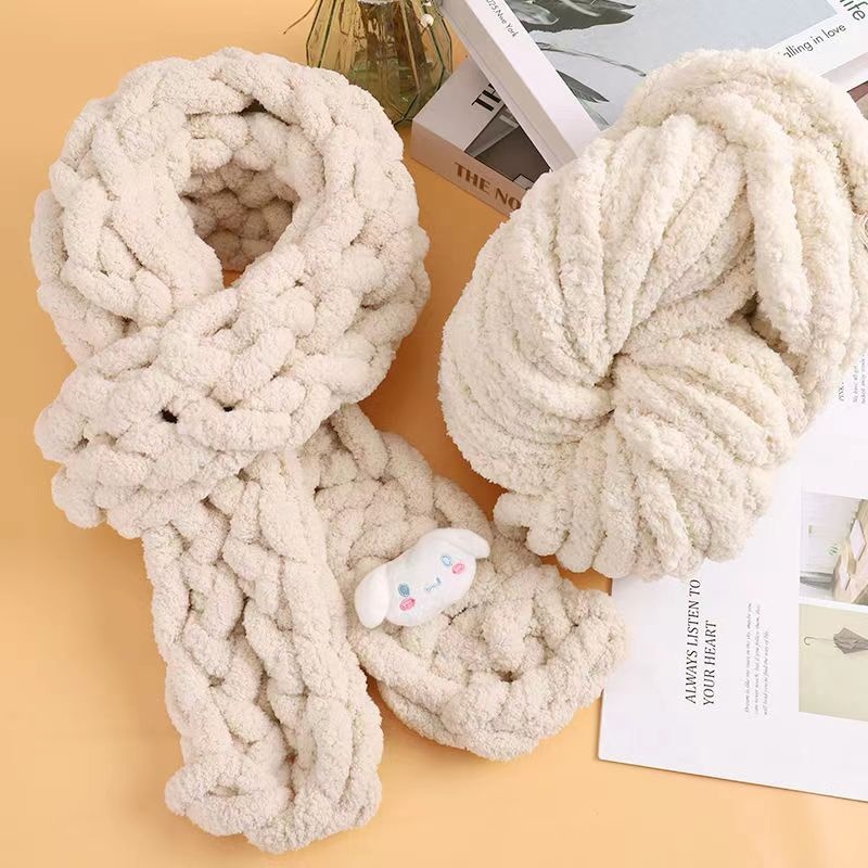 ┋﹍ Cuộn len Chenille 250gr siêu mềm mại Len Chunky Cuộn To