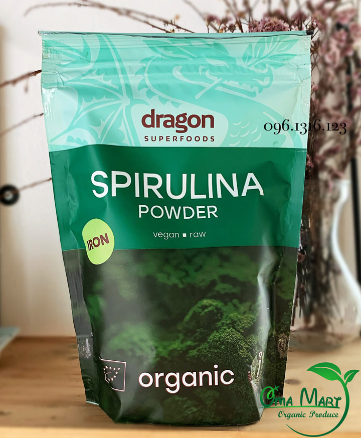 Bột tảo spirulina hữu cơ Dragon 200g