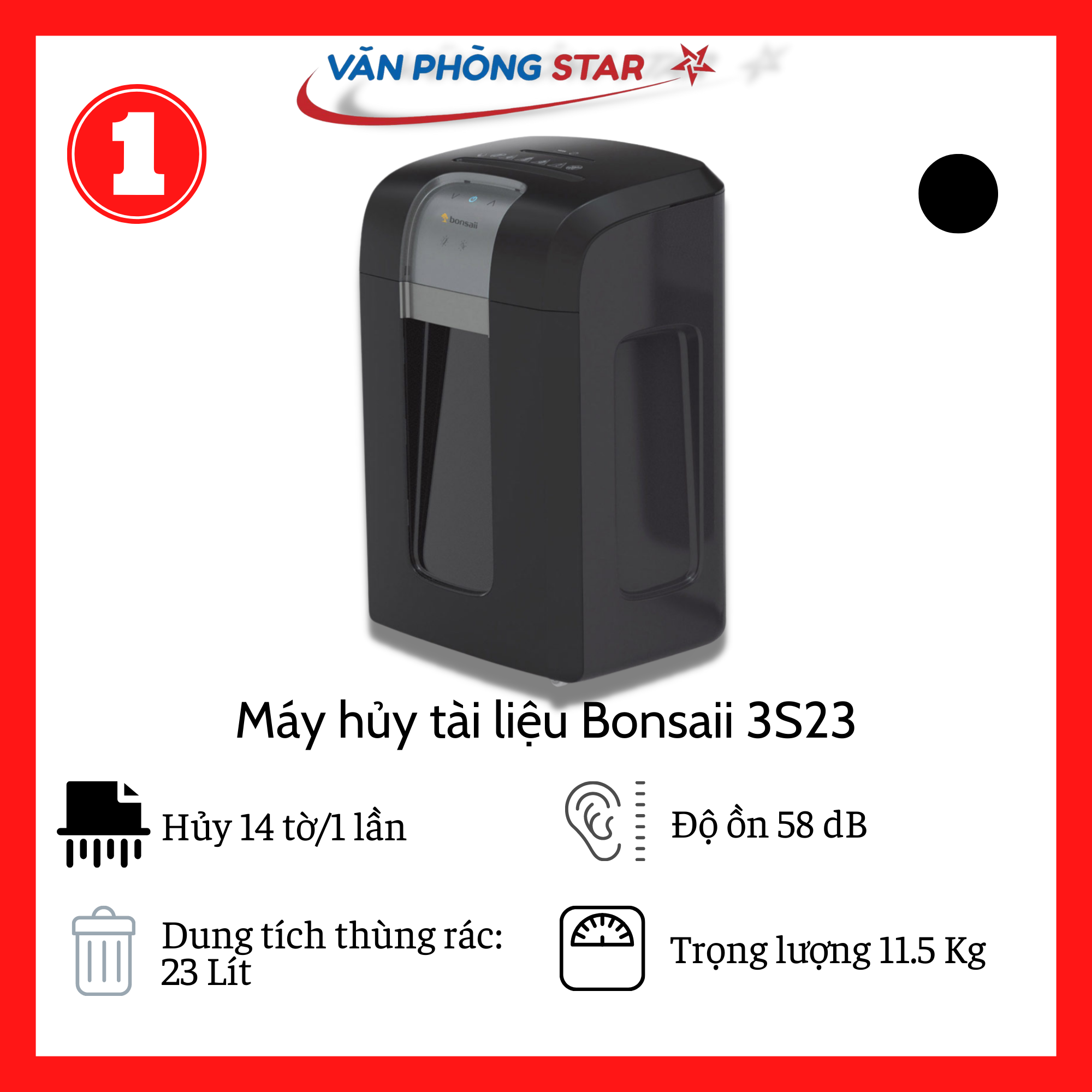 Máy hủy tài liệu Bonsaii 3S23