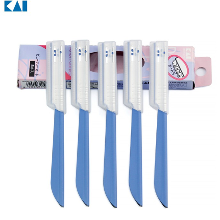 Set 5 dao cạo lông mày, lông mặt KAI (có lớp bảo vệ)