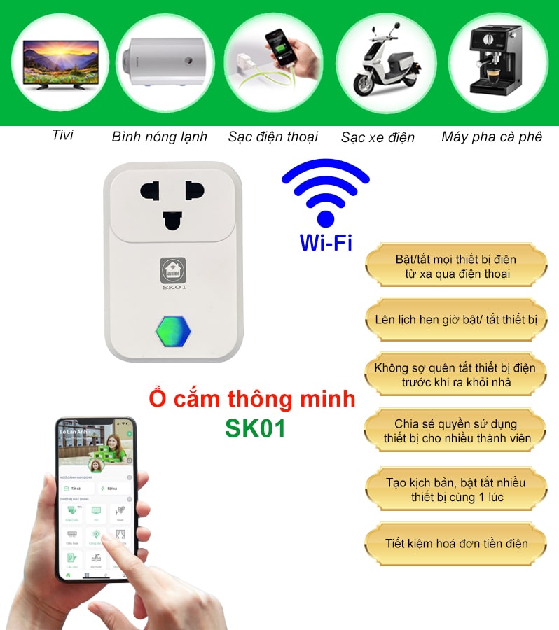 Ổ cắm thông minh Hunonic SK01