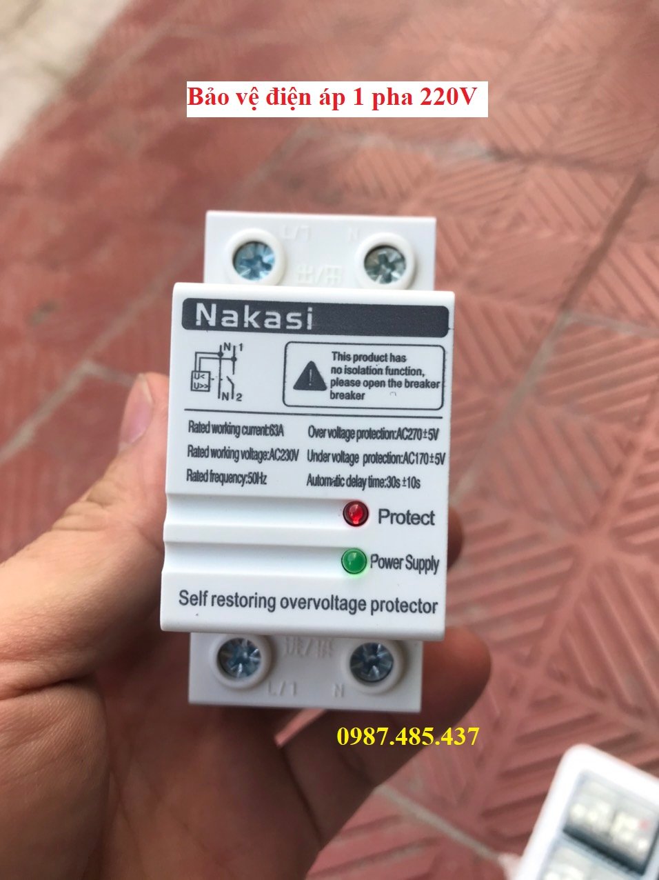 Bảo vệ mất pha - mất trung tính- quá áp, thấp áp 2P 63A