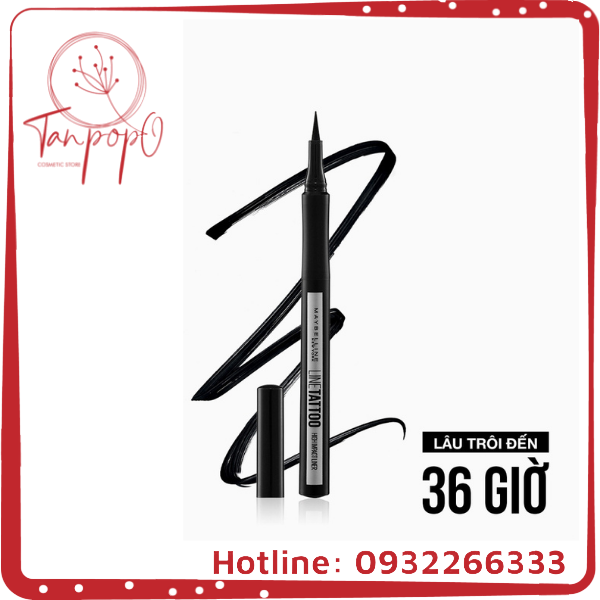 Bút kẻ mắt nước lâu trôi 36h maybelline new york line tatoo high impact liner 1g