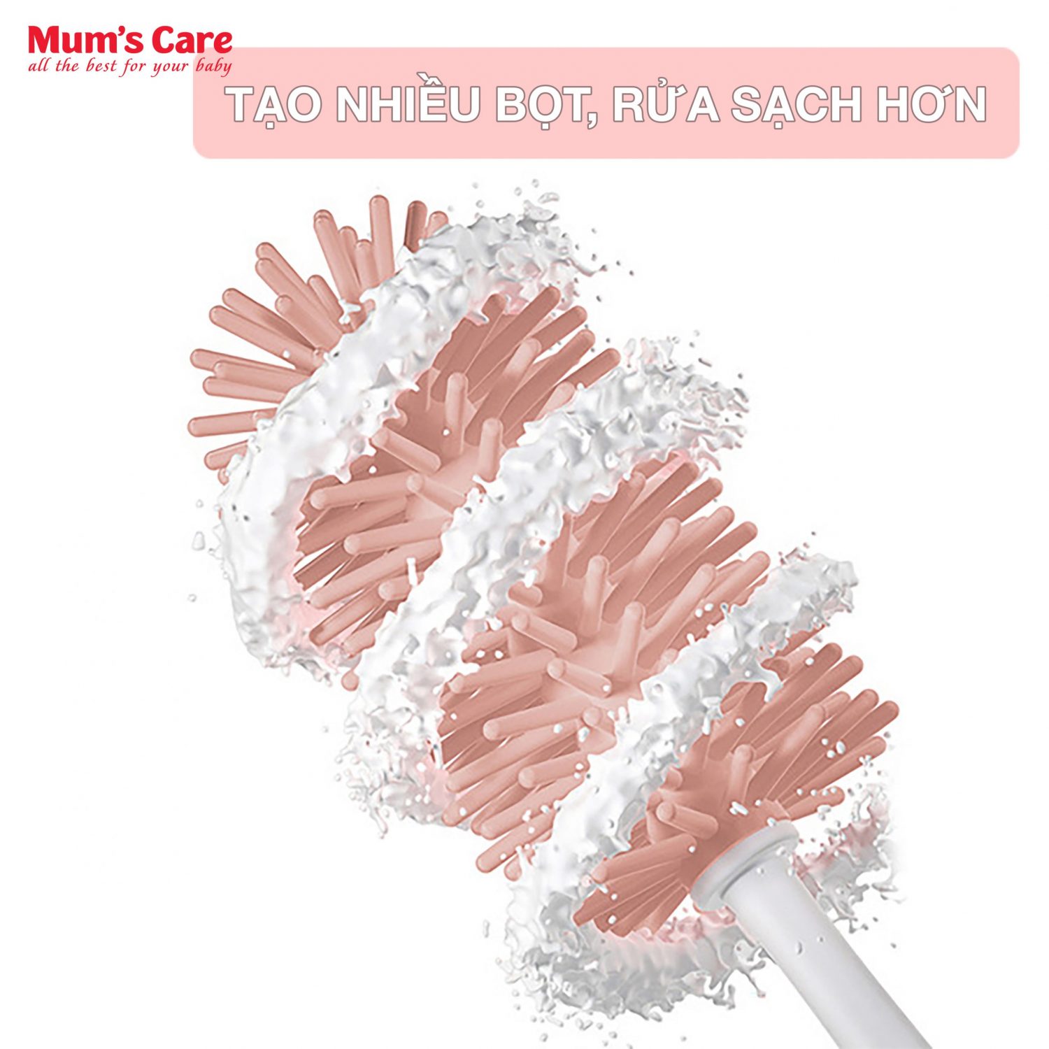 CỌ RỬA BÌNH SỮA SILICONE QUAY 360 ĐỘ BABUU
