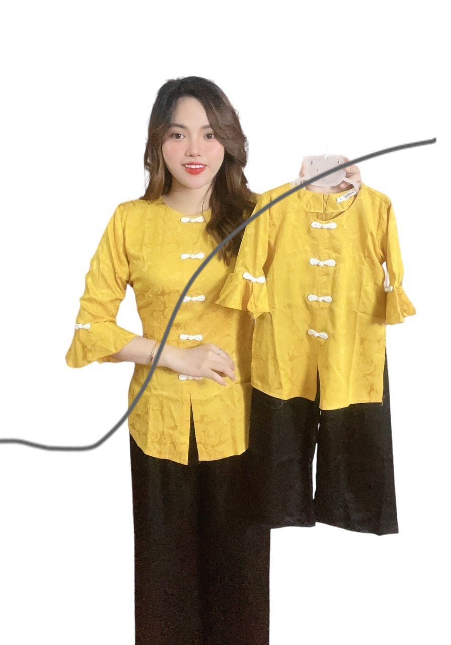ÁO BÀ BA CÁCH TÂN CÚT TÀU MẸ VÀ BÉ