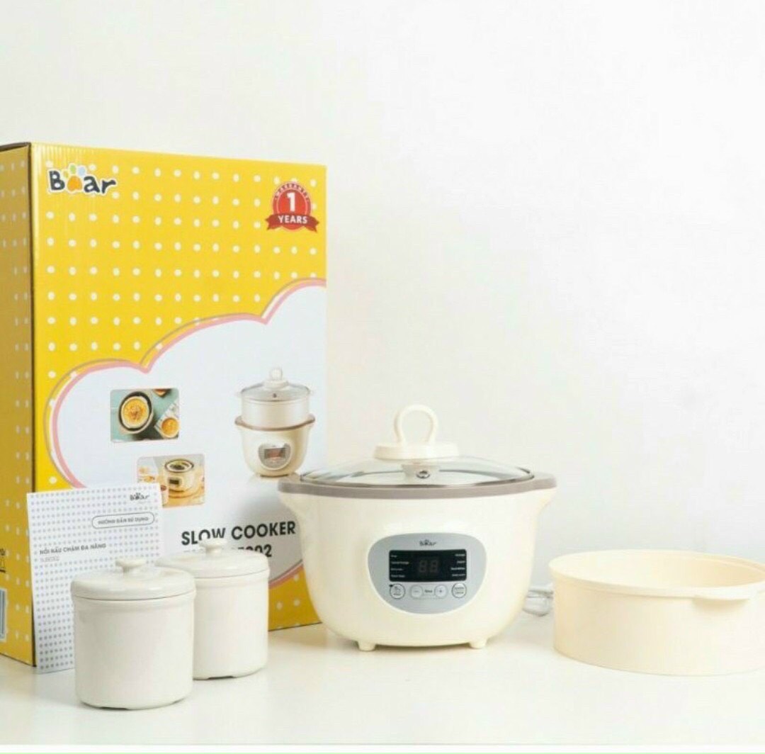 Nồi nấu cháo chậm BEAR 1.6 Lít [Hàng Sẳn,Bản Quốc Tế]