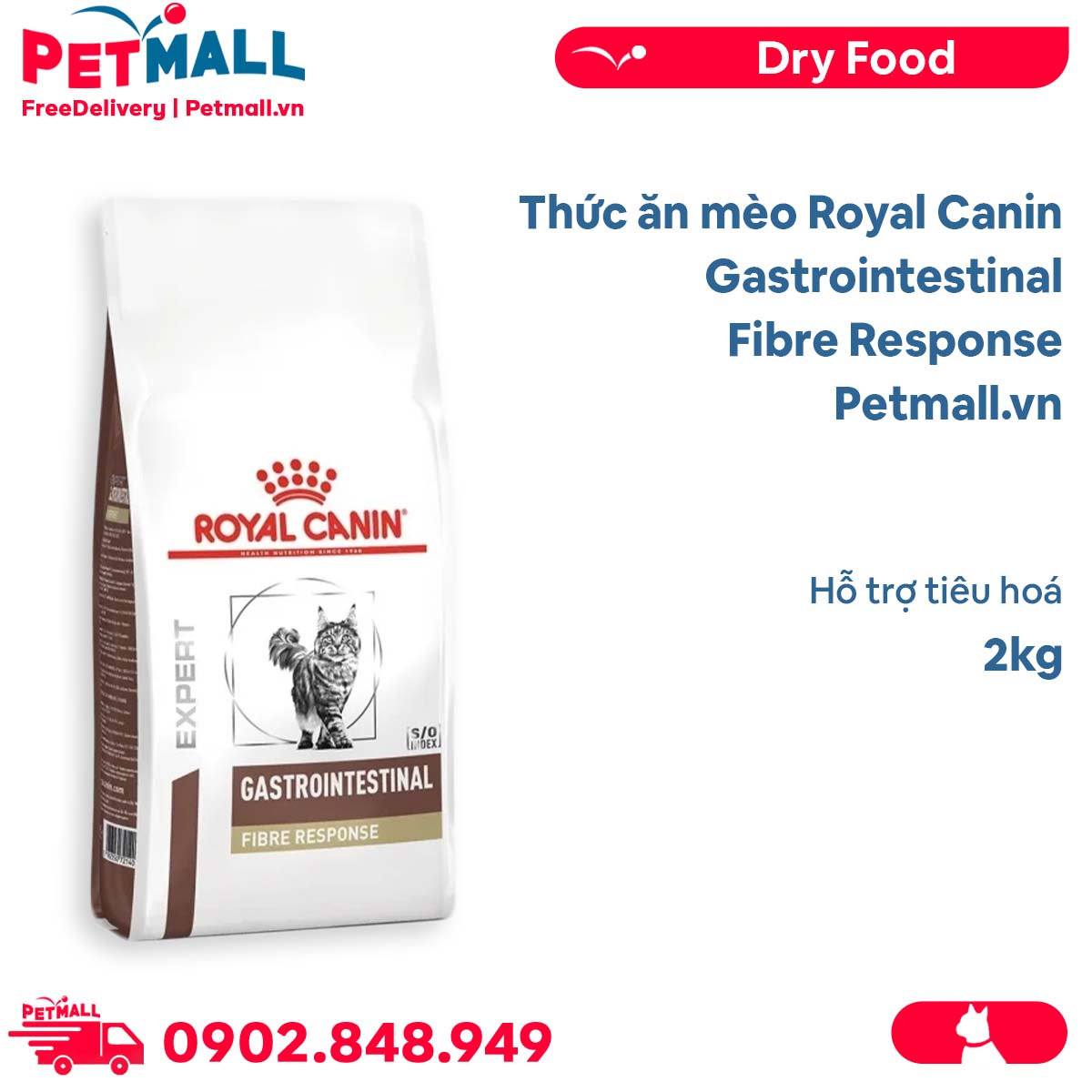 Thức ăn mèo Royal Canin Gastrointestinal Fibre Response 2kg - Hỗ trợ tiêu hoá Petmall