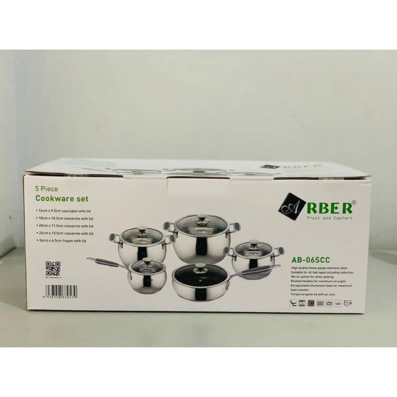 Bộ nồi arber đức 5 món cao cấp kèm ảnh thật