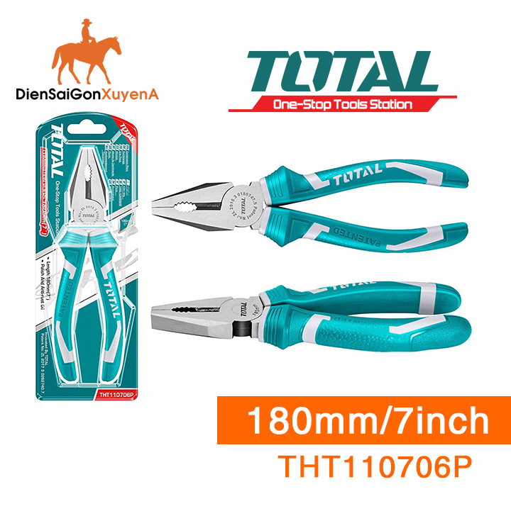 Kìm Điện Kềm Răng 7inch 180mm TOTAL THT110706P Giá Rẻ - Điện Sài Gòn Xuyên Á