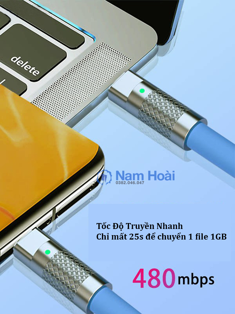 Dây Cáp Sạc Nhanh Siêu Bền 120W 6A Micro USB Type C Bằng Silicone cao cấp