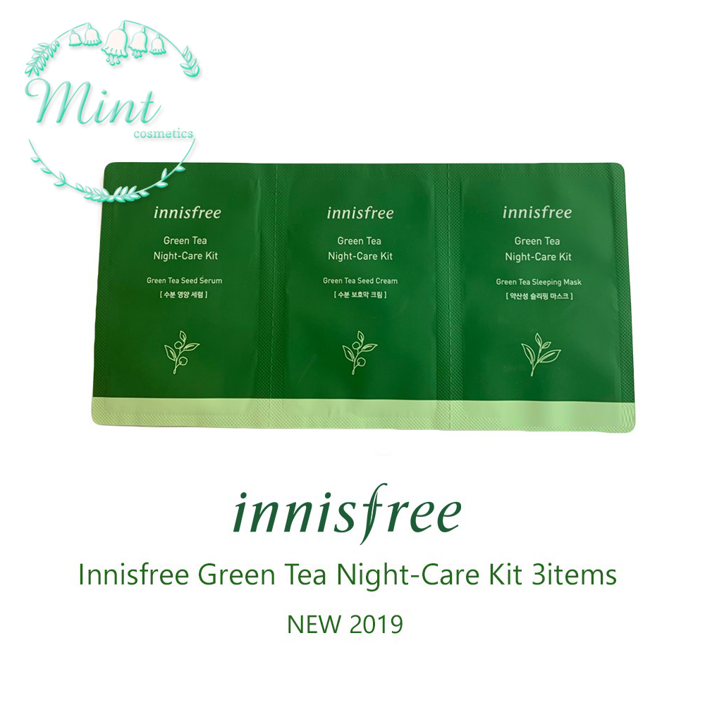 [Date 2022] Set 3 sample dưỡng da Innisfree Green Tea Night-Care Kit