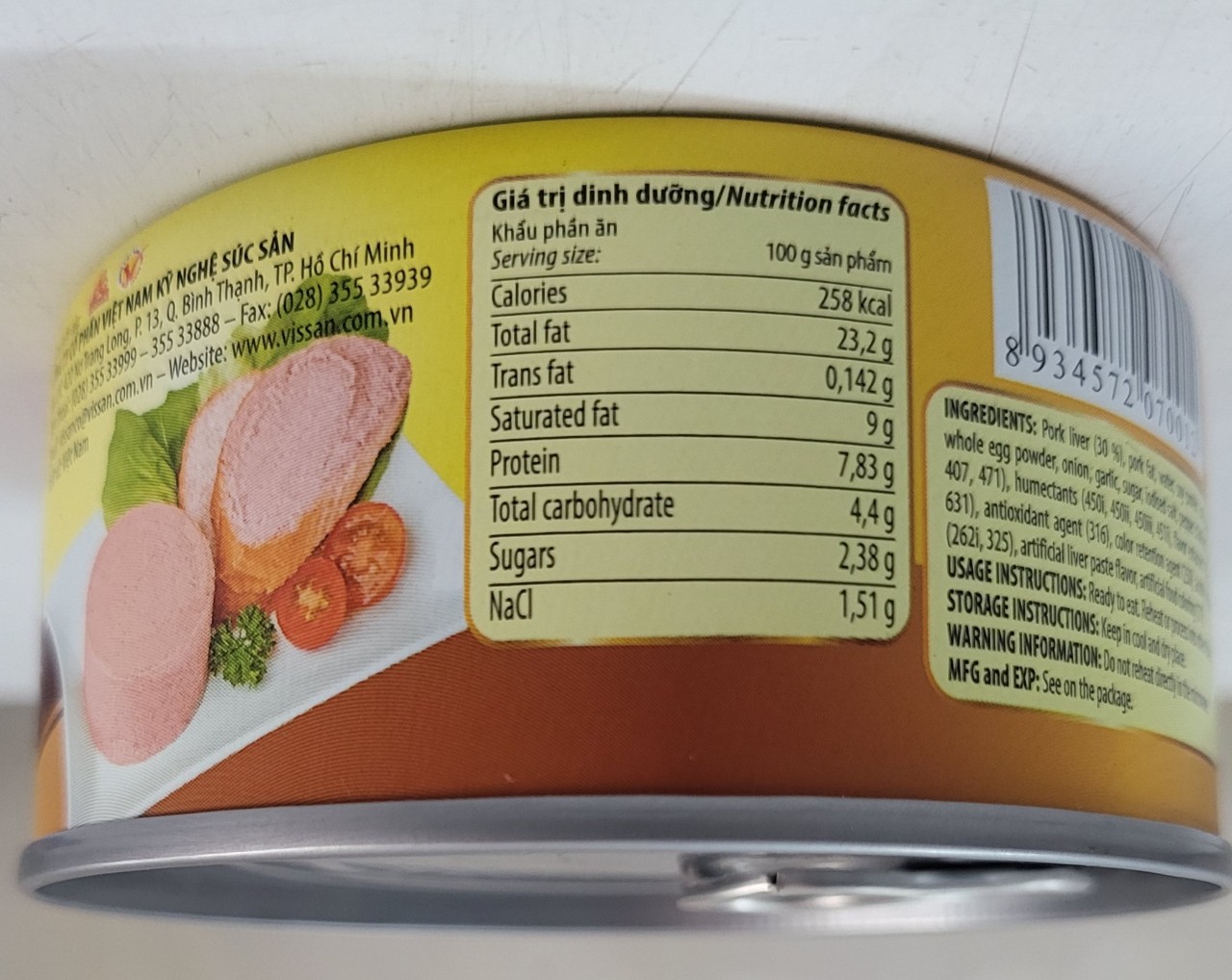 [Hộp 170g - GAN] PATE GAN HEO [VN] VISSAN Pork Liver Paste