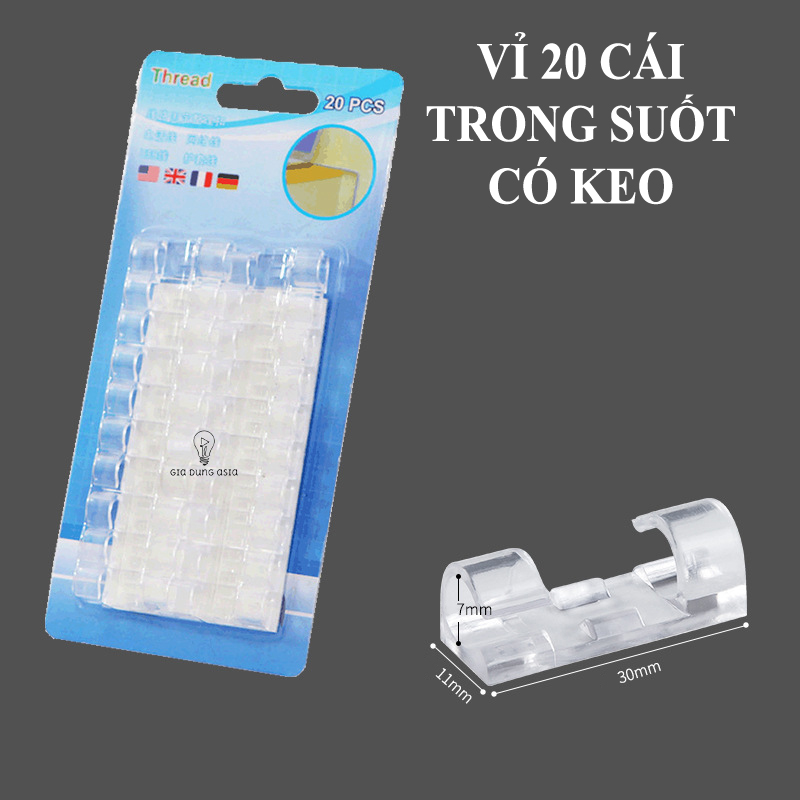 Combo 20 Nẹp DÂY ĐIỆN Dán Tường Siêu Dính