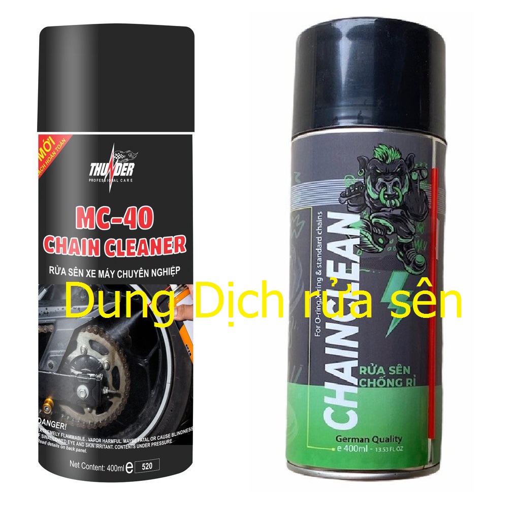 Dung dịch vệ dinh sên xe máy thunder và dung dịch rửa sên và vệ sinh xích xe máy Spray king  2 loại đều 400ml khách chọn mua rửa sên thunder hoặc Spray king khi mua sp này