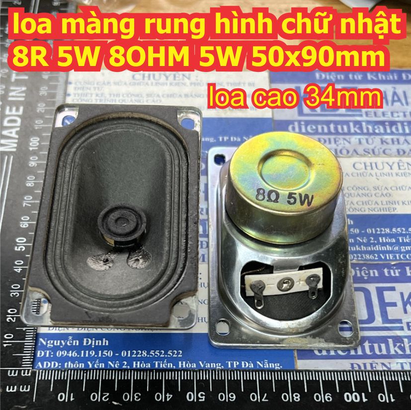 2 cái loa màng rung hình chữ nhật loa tivi 8R 8OHM 5W 50x90mm kde5009