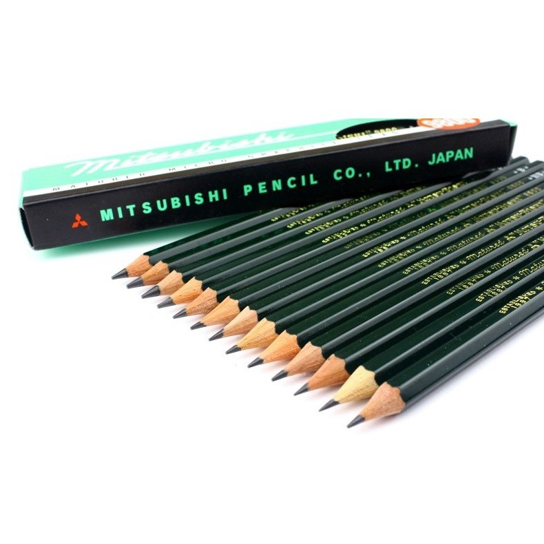 [HCM]BÚT CHÌ PHÁT THẢO UNI MITSUBISHI 9800 (CHỌN RUỘT B HB 2B 4B 5B 6B)