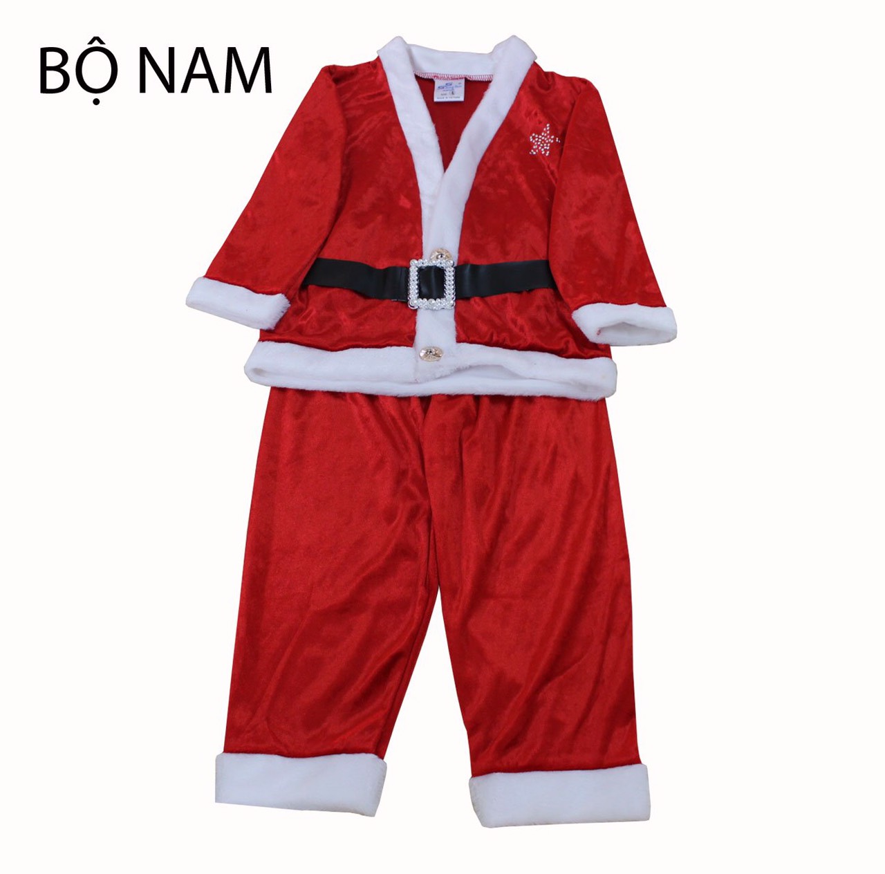 [HCM][TẶNG NÓN]Quần áo Trang phục Noel Cao Cấp cho bé Trọn Bộ có Mũ và Thắt Lưng- Mẫu mới 2020