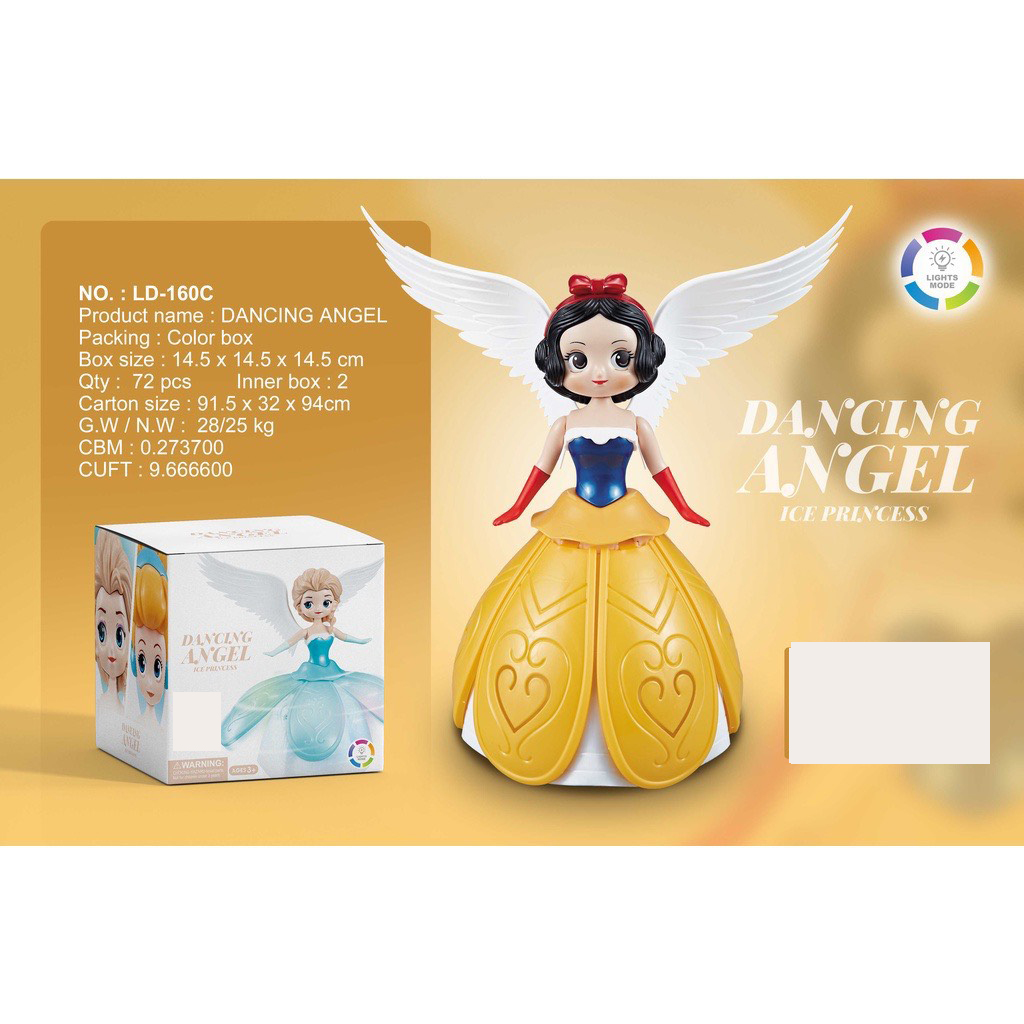Đồ chơi đèn lồng Công chúa băng giá Elsa, Lọ Lem,Bạch Tuyết nhiều màu sắc có đèn nhạc xoay 360 độ cho bé chơi trung thu