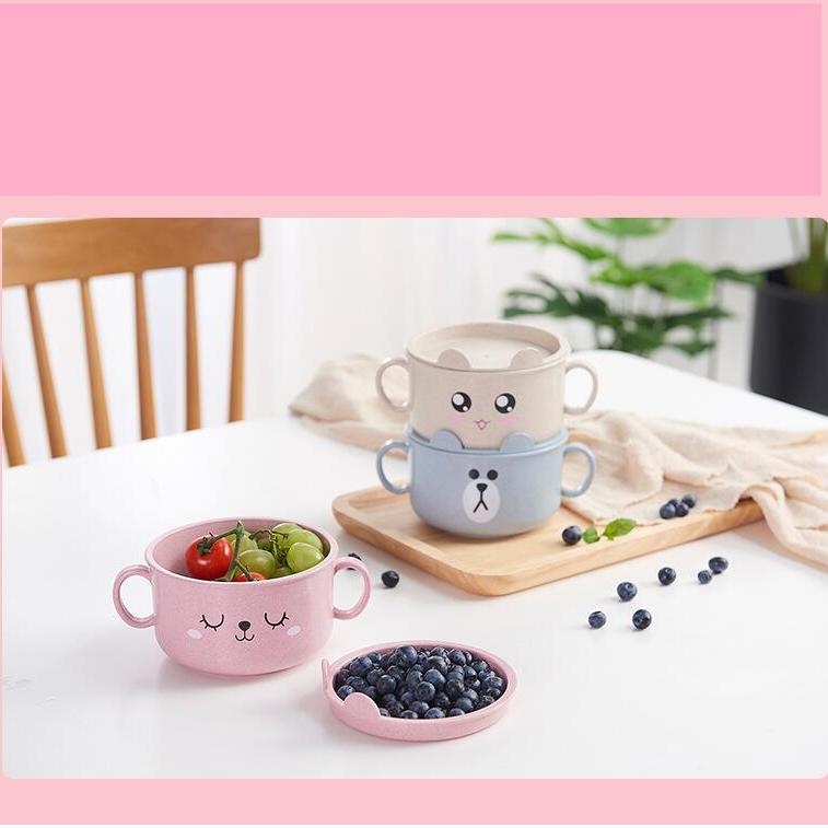 Bát đựng mỳ lúa mạch có tay cầm tiện ích, âu đựng thực phẩm đa năng an toàn cho sức khỏe, thân thiện với môi trường mã B05 - giao màu ngẫu nhiê