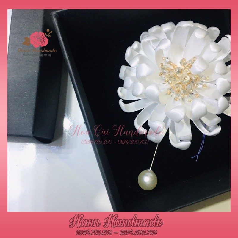 Sỉ Hoa Cài Áo Hoa Cúc Ruy Băng [HANN HANDMADE - Hoa cài áo, phụ kiện thời trang sỉ]
