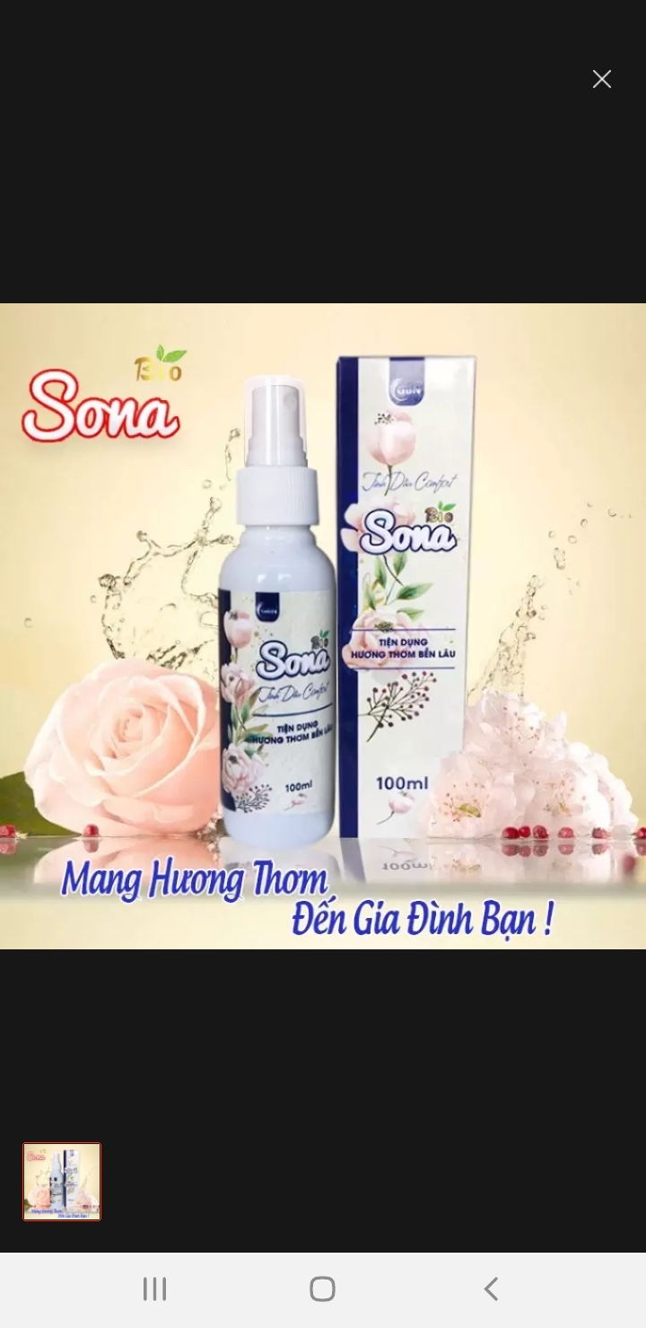 Xả vải khô dạng xịt SONA Tinh dầu Comfor