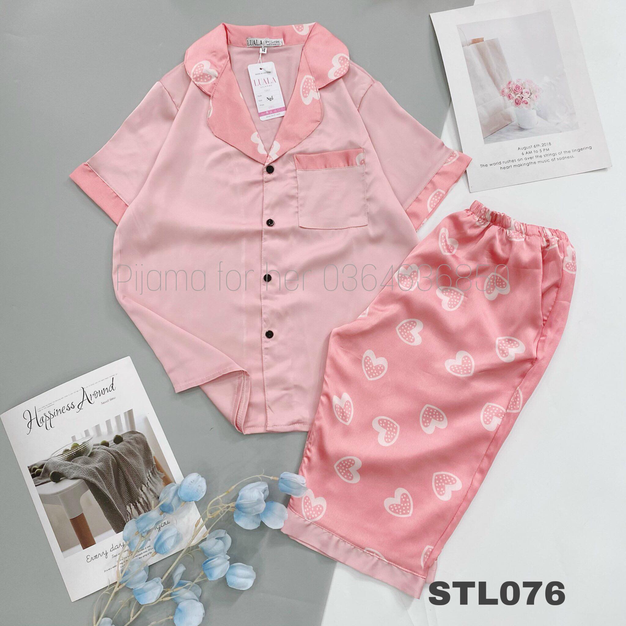 Bộ lụa Satin hoạ tiết cao cấp Tay ngắn quần lửng [HÀNG CHUẨN ĐẸP]
