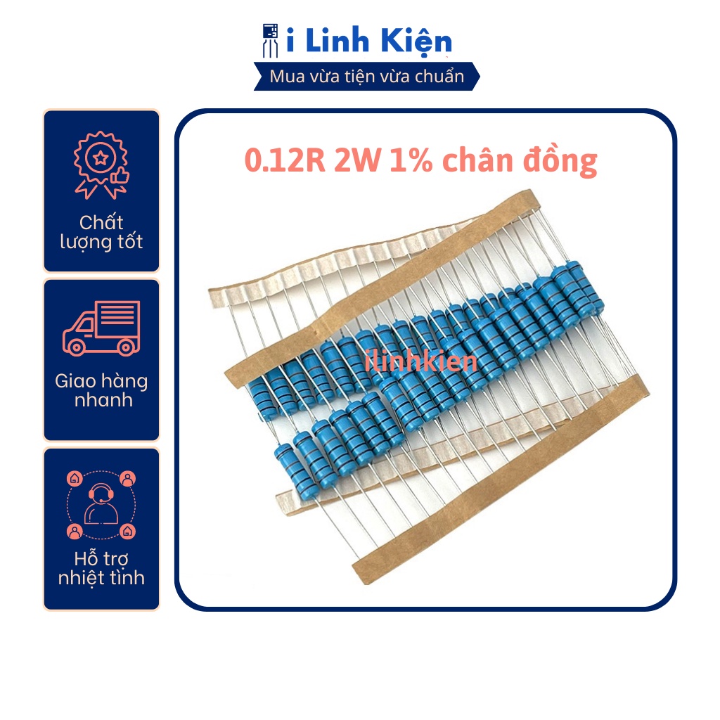 Điện trở vạch 2w 0.12r 1% chân đồng