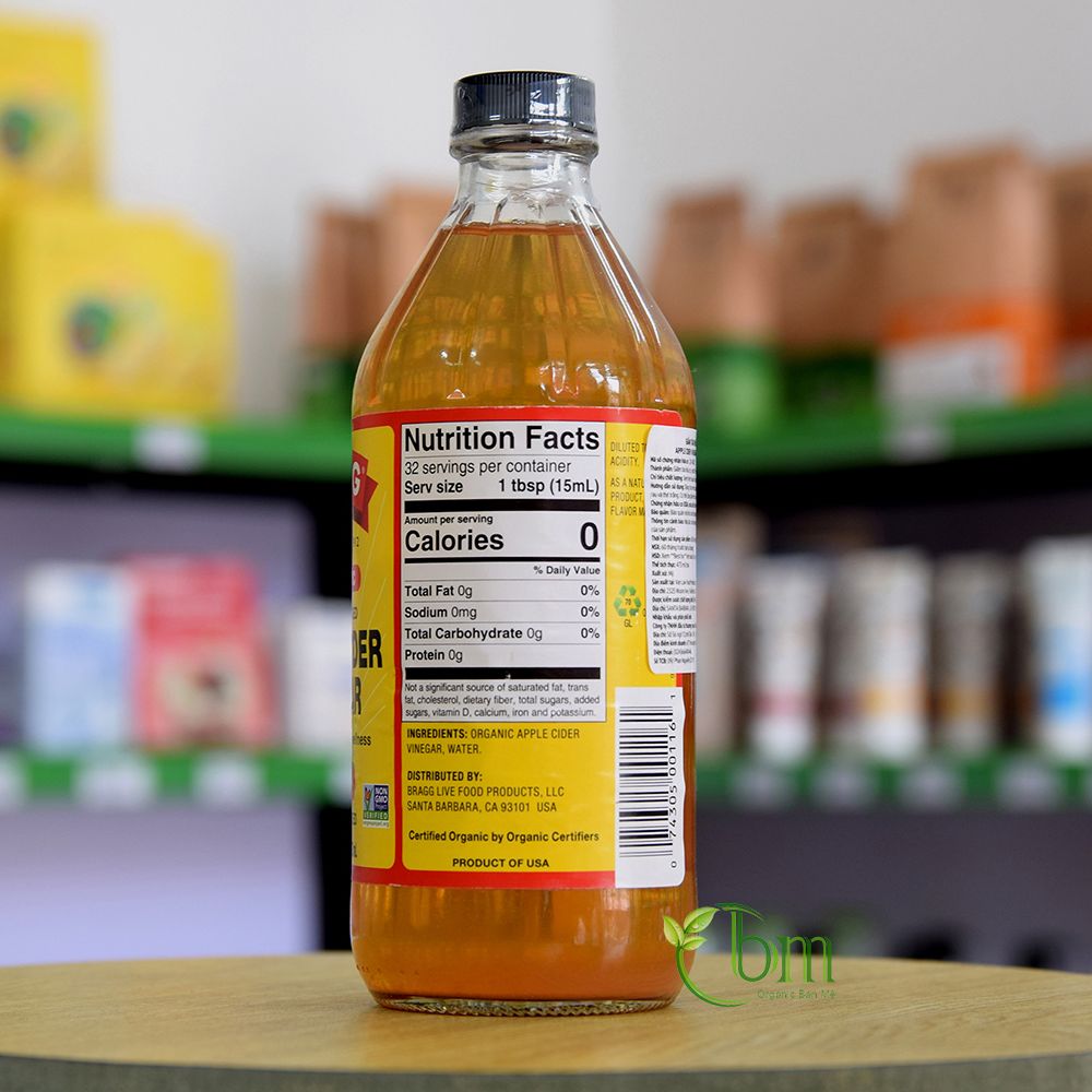 Giấm táo hữu cơ Bragg - Raw Apple Cider Vinegar