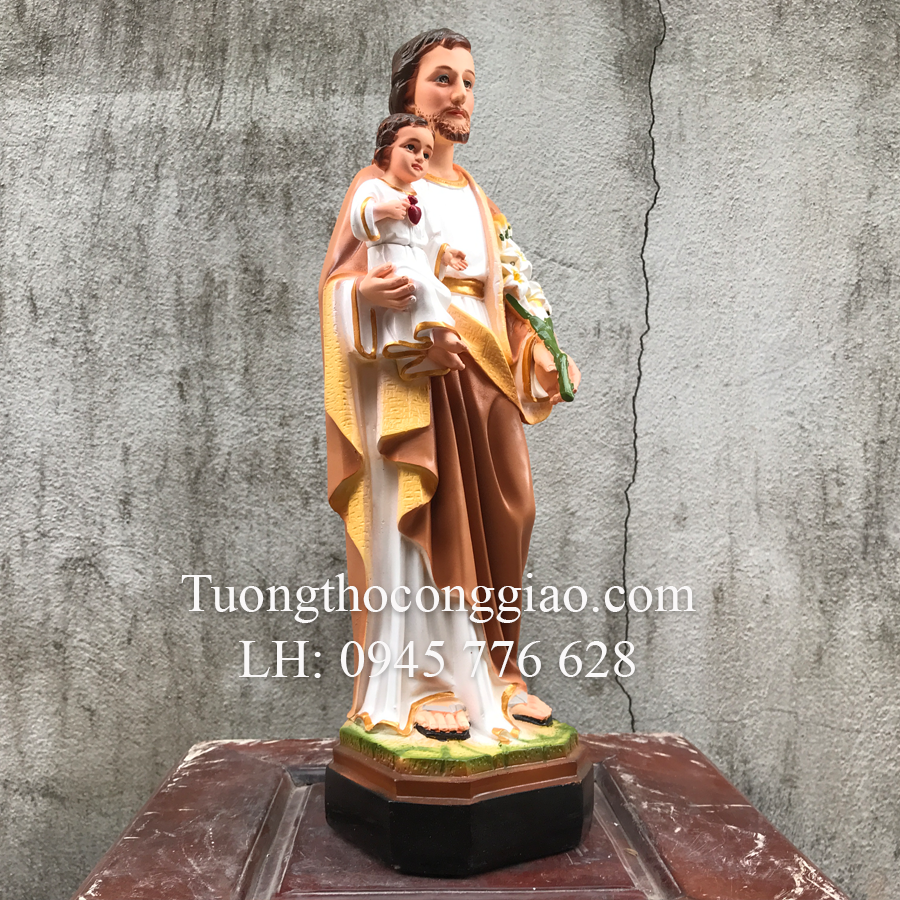 Tượng Thánh Giuse Bế Chúa Con 40cm (Thánh Giuse Bế)