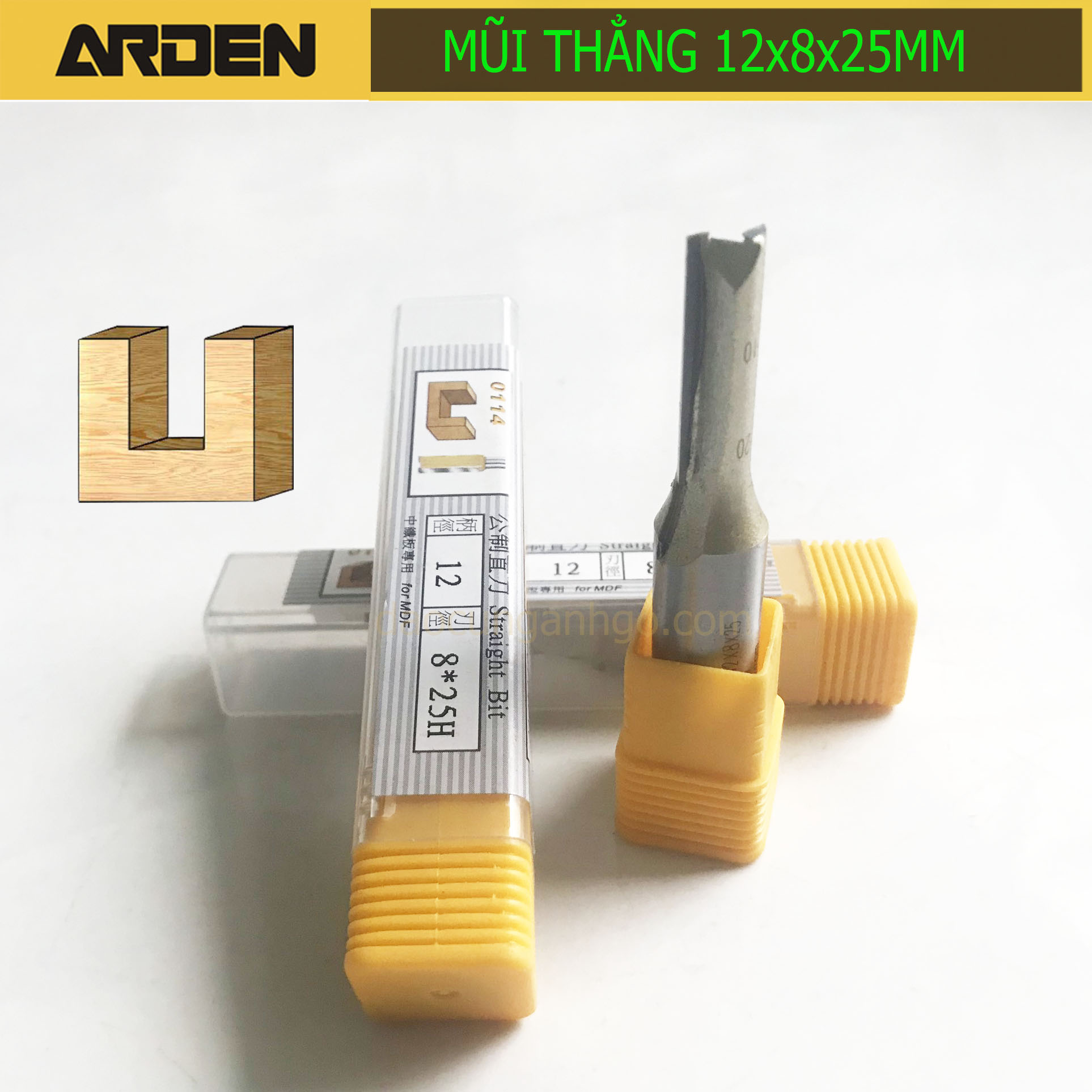 [HCM]Mũi Router thẳng ARDEN 6-12mm Cốt 12mm