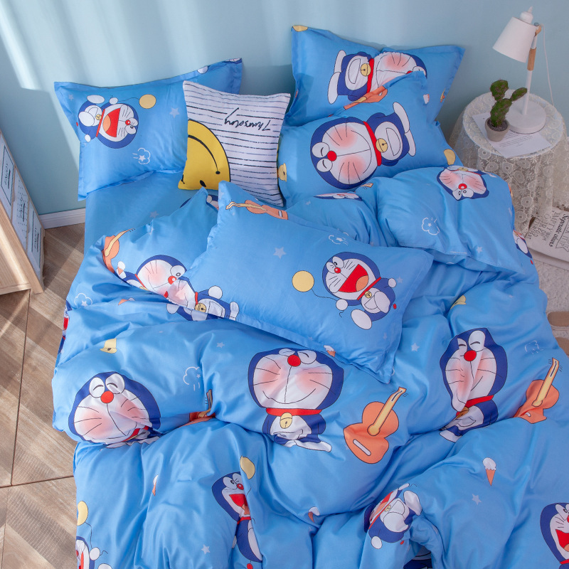 Trọn Bộ 4 Món Cotton Poly Nhập Mẫu DOREMON ĐÁNH ĐÀN dễ thương,đáng yêu