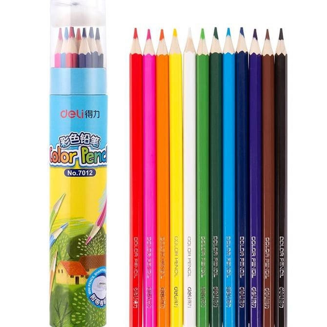 (1 Cốc 12 Cây) Bút chì 12 màu Deli 7012