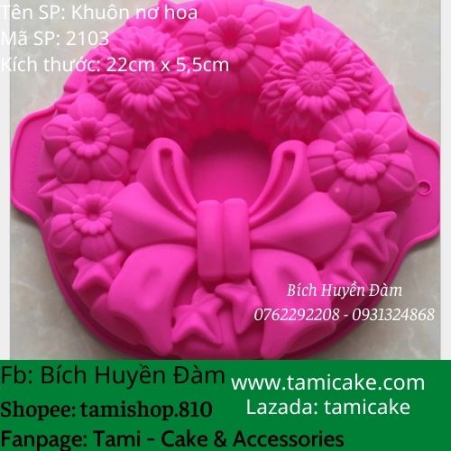 Khuôn rau câu 4d - khuôn silicon nơ và hoa 2103