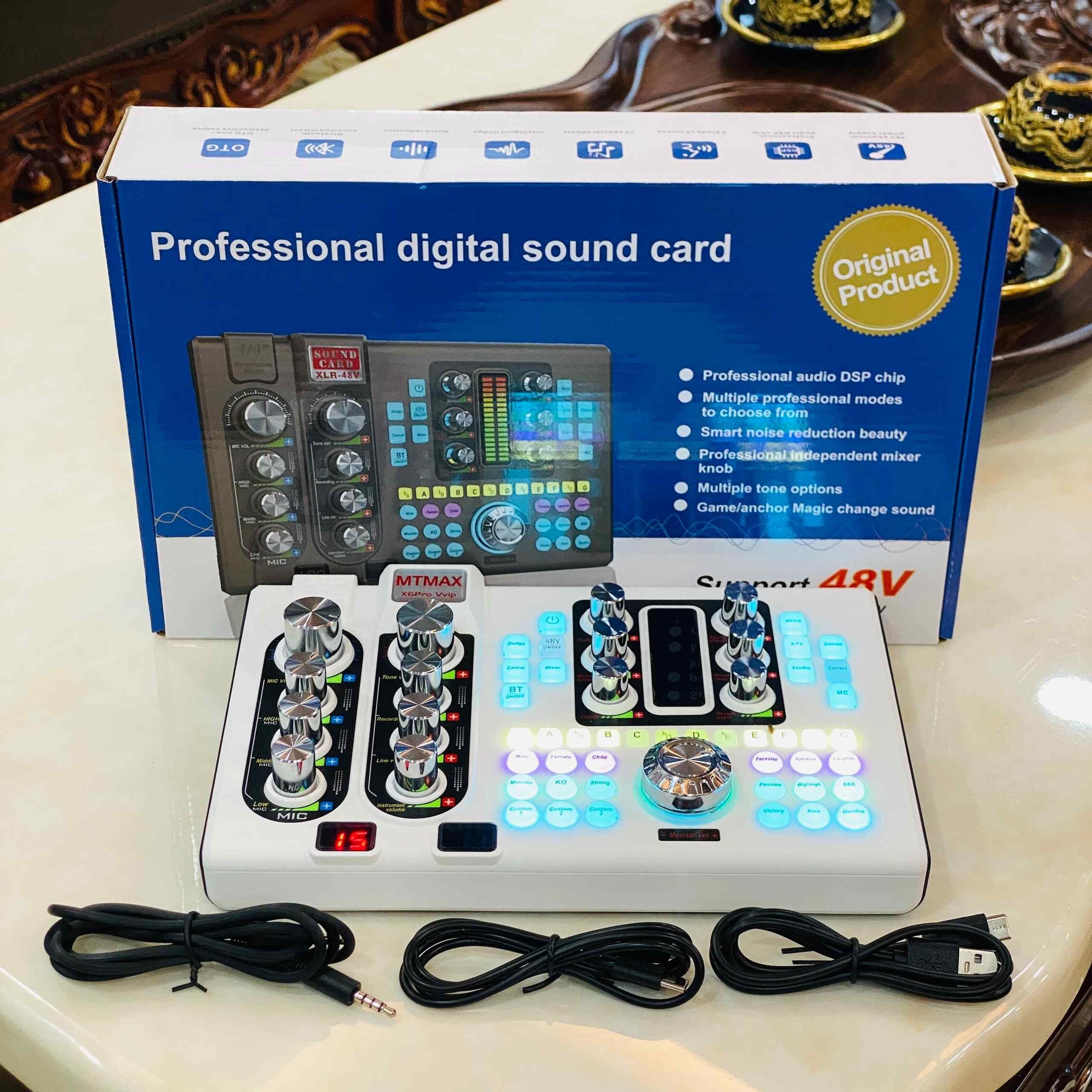 Soundcard MTMAX X6Pro - Thiết Bị Hỗ Trợ Thu Âm Và Phát Sóng Livestream Chất Lượng Cao