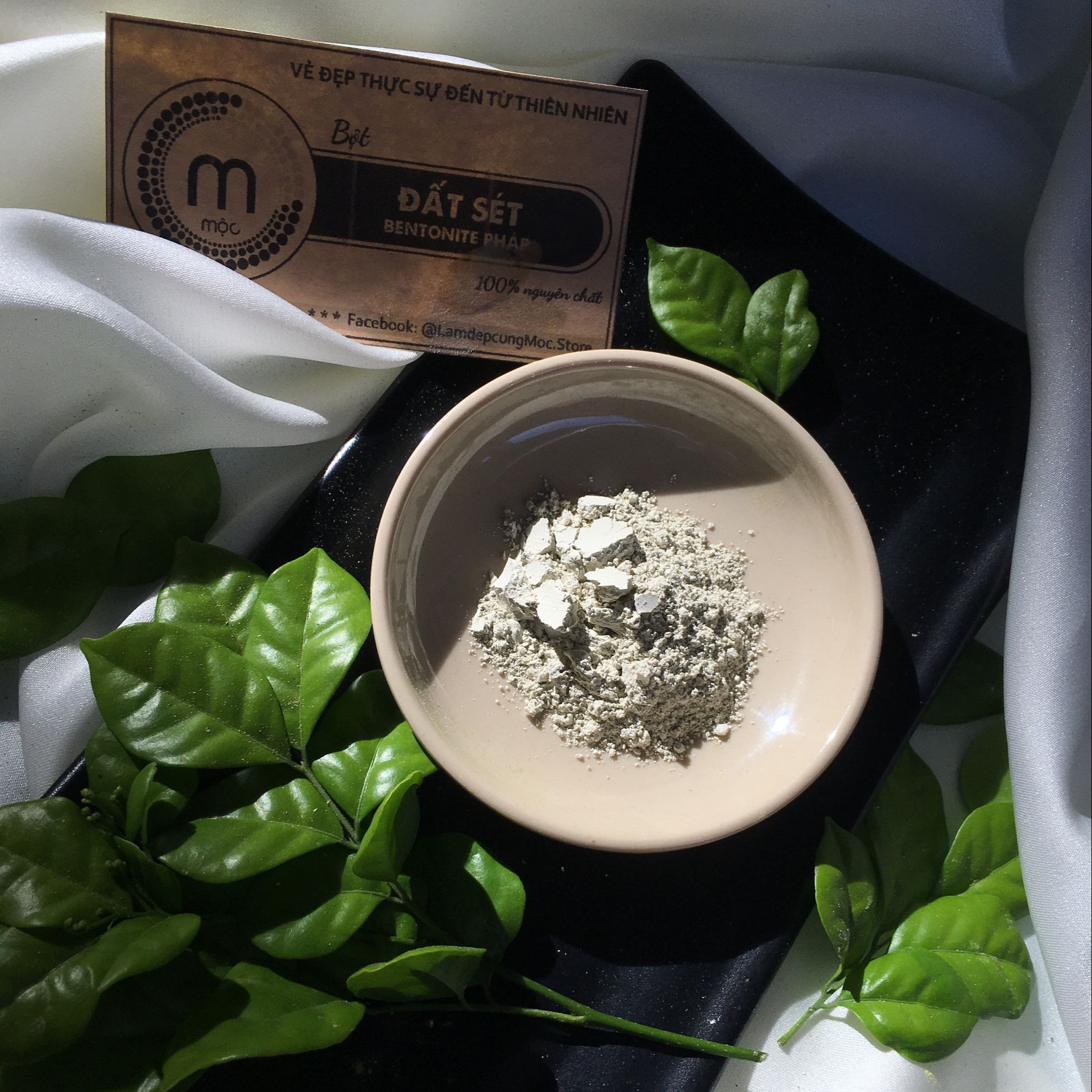 Bột Đất Sét Bentonite Pháp thiên nhiên đắp mặt nạ nguyên chất MỘC làm sạch sâu thải độc hút nhờn giảm mụn túi dùng thử 10g, 30g và chai 100ml (80g)