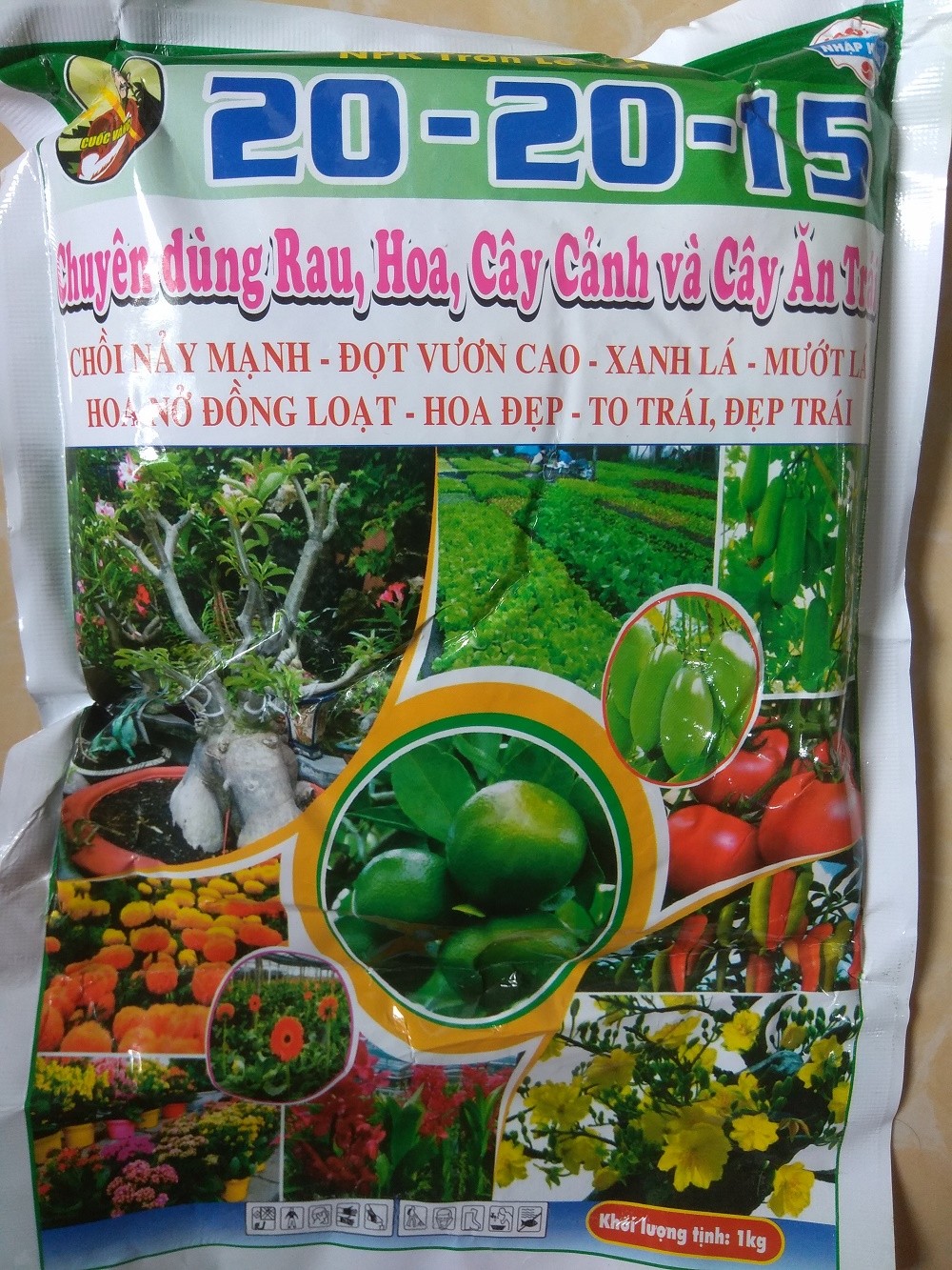 Phân bón NPK 20-20-15 BIOMAX - gói 1 kg