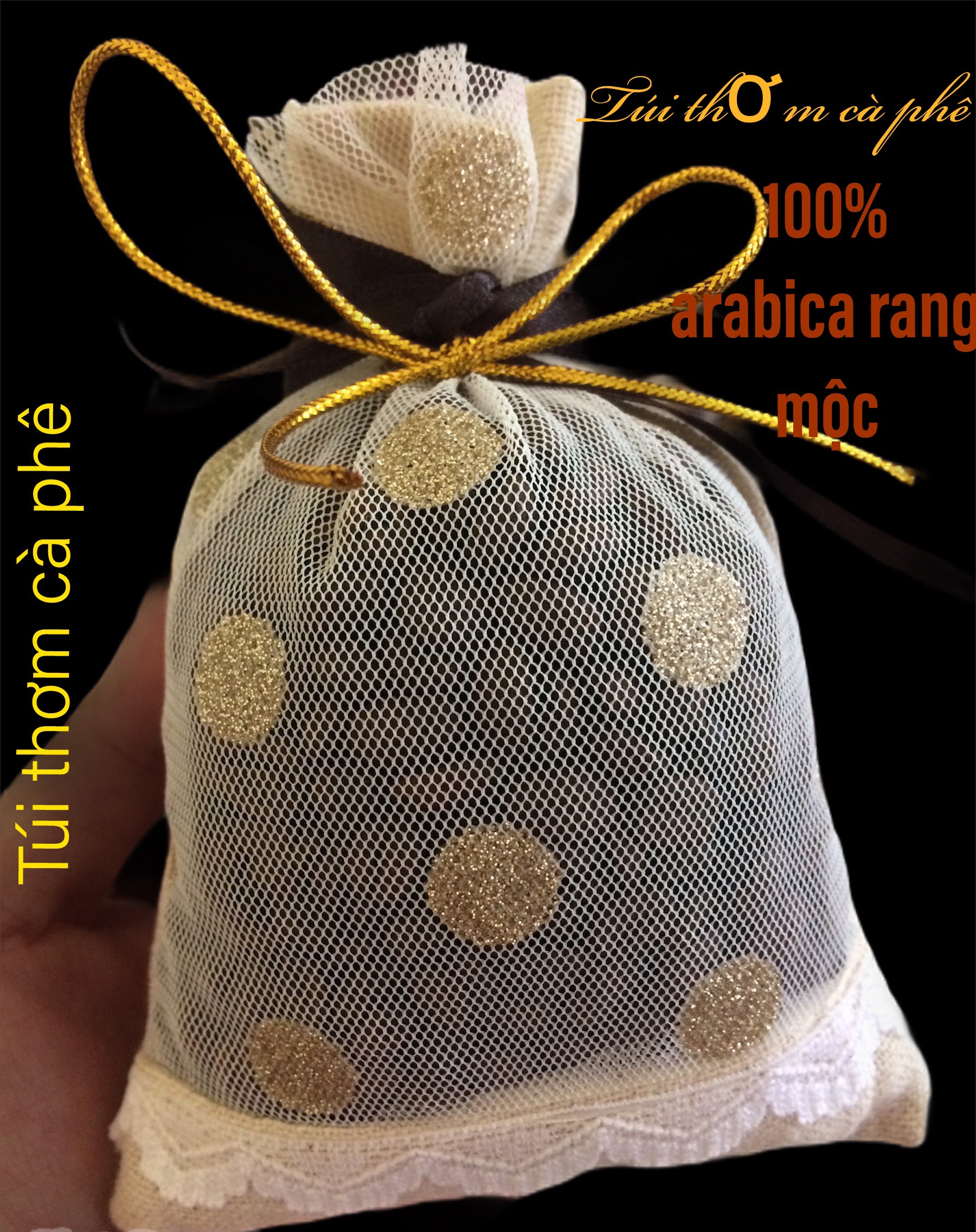 Túi thơm cà phê rang mộc 100% arabica 100gram