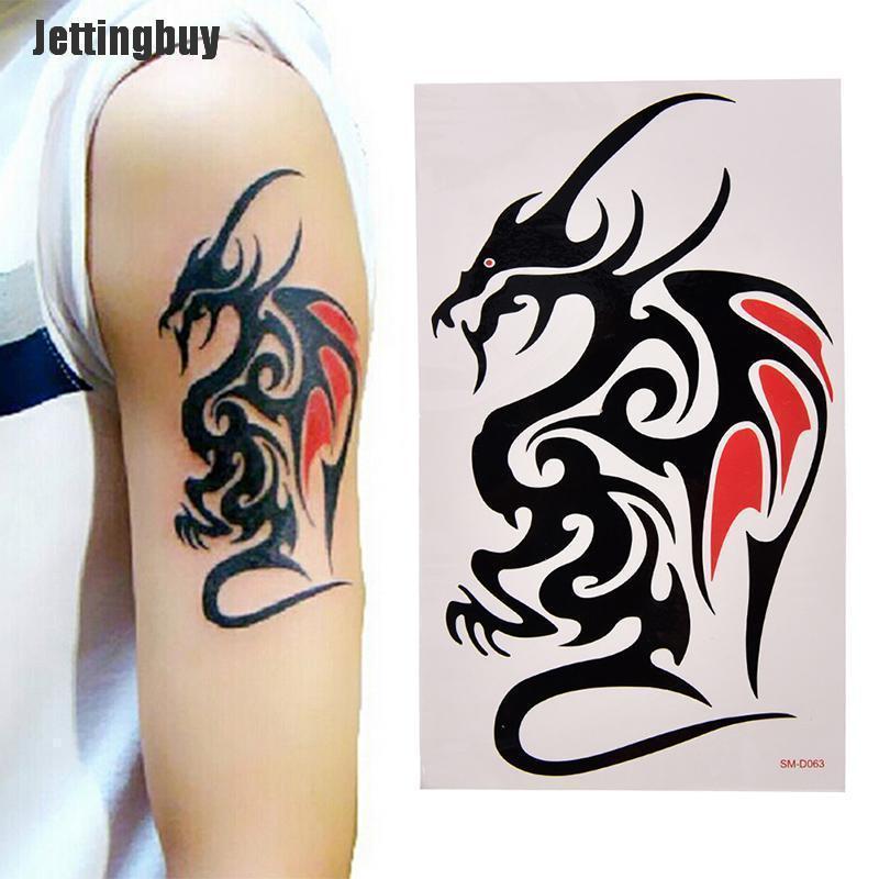 Jettingbuy Waterproof Temporary Tattoo Sticker Body Art 10.5*6cm Dragon Tattoo Totem Water