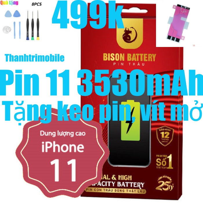 Pin 11 Bison dung lượng cao 3600mAh