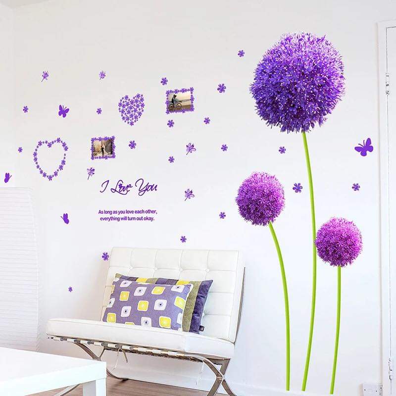 [HCM]DECAL DÁN TƯỜNG ĐÔI TÚ CẦU TÍM